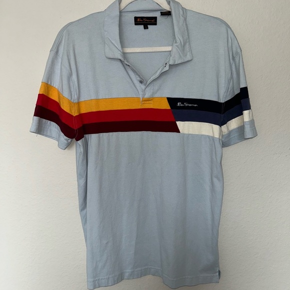 Vintage Ben Sherman Blue Striped Polo Men’s Size XL extra‎ large preppy casual - Picture 1 of 4